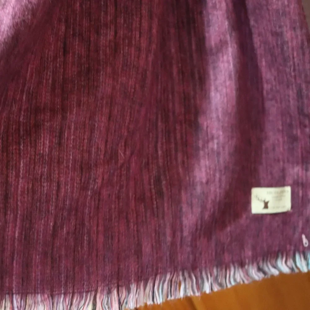 Highlander Alpaca Purple Oversized Blanket Scarf Wrap Throw Huge 27x78